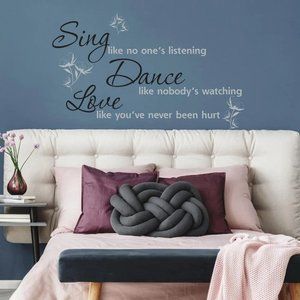 Sing Dance Love Like Peel Stick Wall Decals Quote Words Stickers Room Decor Art